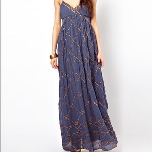 Blue free people maxi dress